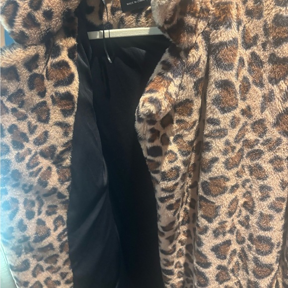 Love Tree Brown Leopard Faux Fur Jacket - Picture 4 of 6